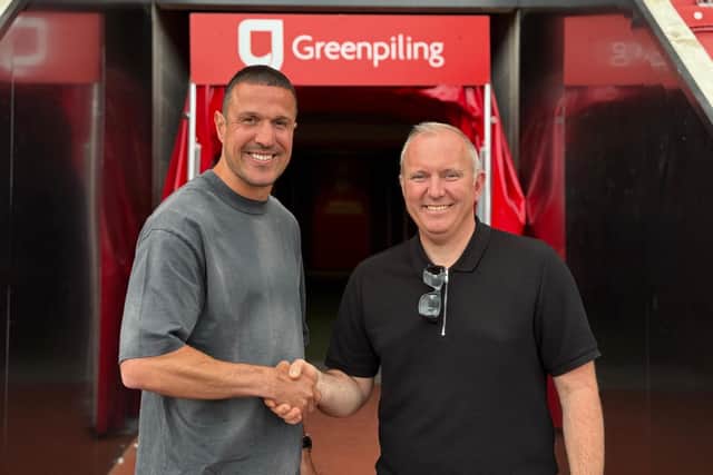 Millers manager Matt Hamshaw (right) and first-team coach and former Sheffield Wednesday team-mate Richard Wood (left). Image courtesy of Rotherham United.