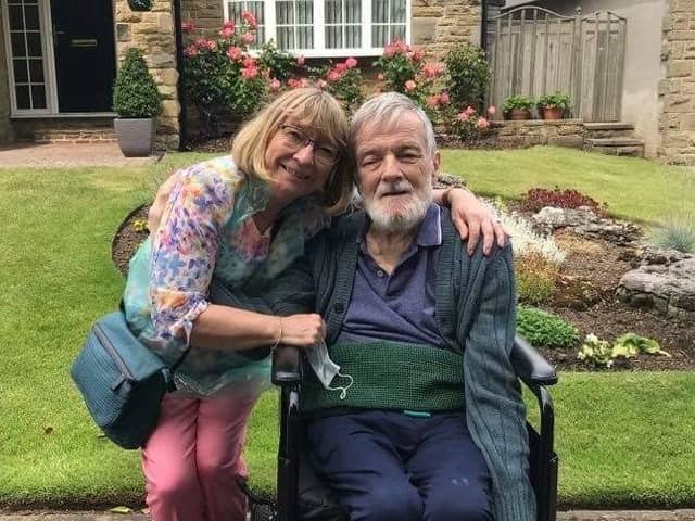 Carol Cook, who is taking part in the Leeds Memory Walk, pictured with husband Colin, who has dementia.