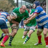 WE MEET AGAIN: Wharfedale's George Hedgley tries to break through the Sheffield defence when the two teams met in September. Picture: Ro Burridge/Wharfedale RUFC