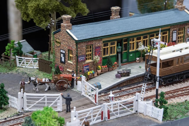 A layout of Scruton Station in 1910 on the Wensleydale line displayed at the Model Railway Show held at Leeming Bar Station on the Wensleydale Railway, photographed by Tony Johnson for The Yorkshire Post. 5th May 2024
