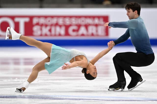 Luke Digby of Sheffield, right, with his British pairs partner Anastasia Vaipan-Law during the short program of the European Figure Skating Championship 2022 on January 12, 2022 in Tallinn. (Picture: DANIEL MIHAILESCU/AFP via Getty Images)