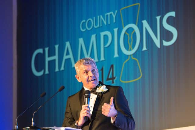 Wayne Morton pictured at Yorkshire CCC's gala dinner celebrating their Championship title in 2014. Picture by Alex Whitehead/SWpix.com