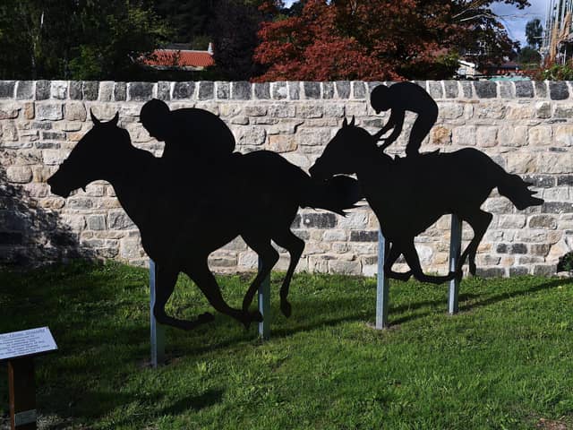 'On the home straight' commissioned by Firbeck Parish Council to celebrate the 250th annivesary of the St Leger Stakes.