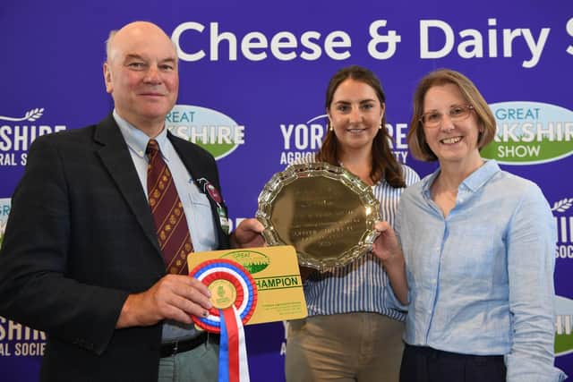 The David Hartley Supreme Champion Dairy Product Trophy went to Longley Farm, in Holmfirth, for its blackcurrant yoghurt. Owner Jimmy Dickinson picked up the award.
