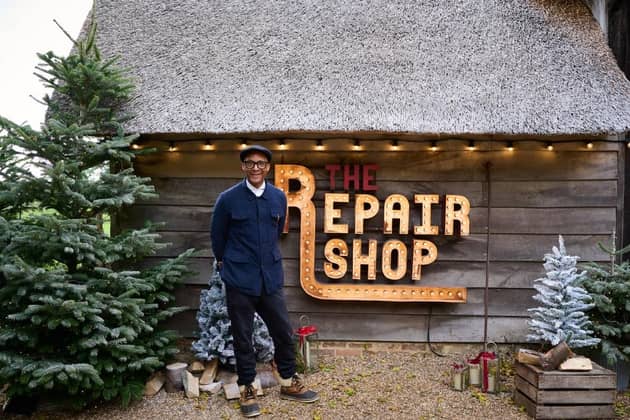 Jay Blades on The Repair Shop Christmas Special. (Pic credit: Ricochet)