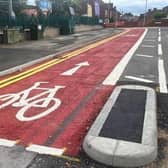 A cycle lane on Moor Road in Wath