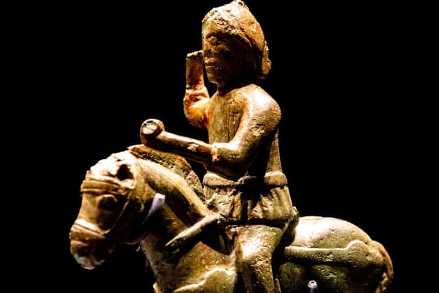 A beautifully detailed horse and rider figure, a localised depiction of the god Mars, is of a type that has never been found this far north. 
Picture By Yorkshire Post Photographer,  James Hardisty.