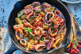 Stewed squid and potatoes from Gennaro's Hidden Italy by Gennaro Contaldo (Pavilion Books, £22). Picture credit: David Loftus/PA