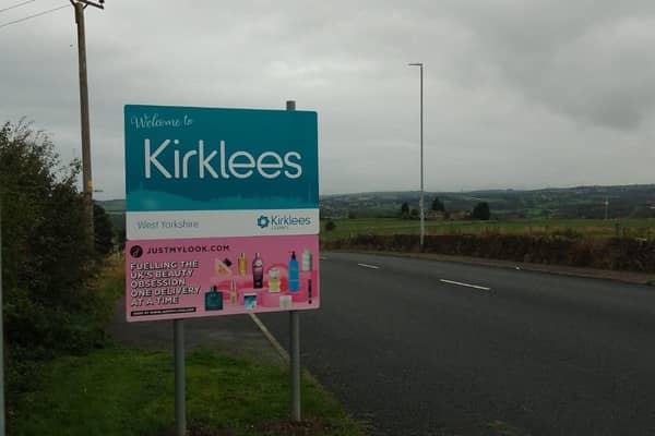 The \'Welcome to Kirklees\' sign that is actually welcoming drivers to Calderdale. Credit: Abigail Marlow