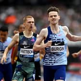 Max Burgin of Team Great Britain reacts as he crosses the finish line to win the Men's 800 Metres final during the London Diamond League meeting on Sunday (Picture: Mike Hewitt/Getty Images)
