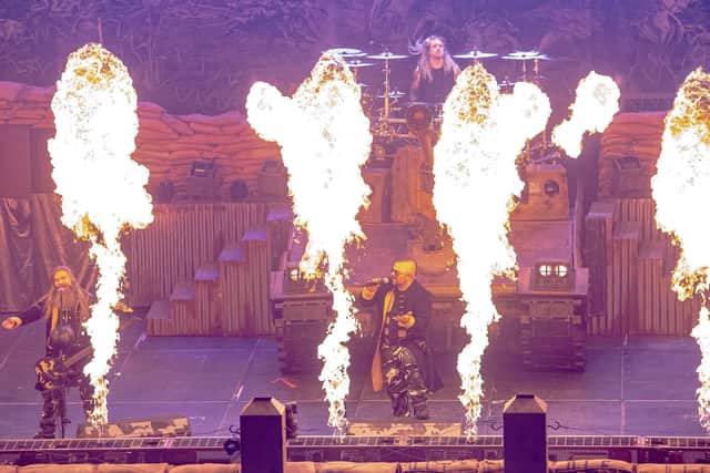Sabaton performing at First Direct Arena, Leeds. Picture: Mick Burgess