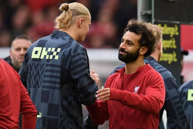 RESTED UP: Manchester City's Norwegian striker Erling Haaland (left) and Liverpool's Egyptian forward Mohamed Salah have had time off during the World Cup