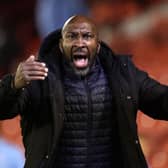 BARNSLEY, ENGLAND - MARCH 21: Darren Moore, Manager of Sheffield Wednesday, reacts during the Sky Bet League One between Barnsley and Sheffield Wednesday at Oakwell Stadium on March 21, 2023 in Barnsley, England. (Photo by George Wood/Getty Images)