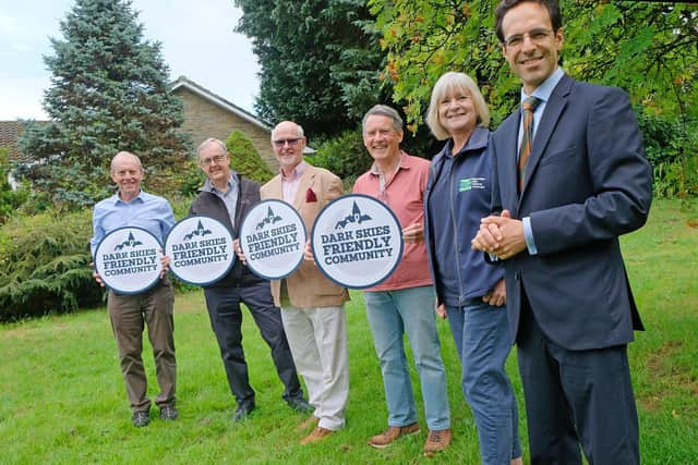 Councillor George Jabbour with representatives from parishes awarded Dark Skies Friendly Community status.