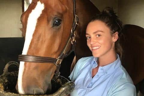 Olivia Hammond and her horse. Olivia has been has been selected as a finalist in the prestigious British Equestrian Trade Association (BETA) Equine Thesis of the Year award.