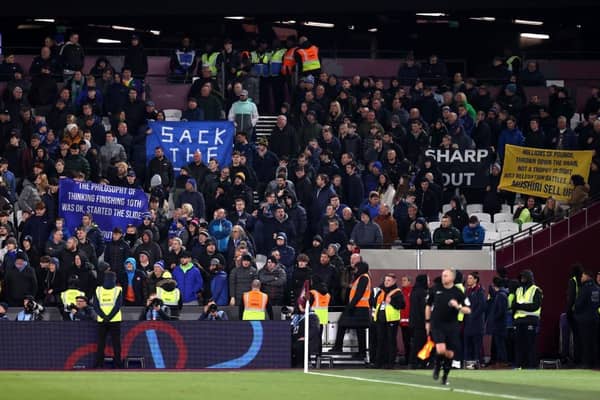 PROTESTS: Everton supporters have increasingly been making their views on the board known recently