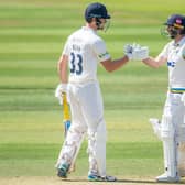 OPENING UP: Adam Lyth (right) and Finlay Bean have enjoyed a fruitful time opening up together at the crease this season for Yorkshire in the County Championship - including four century partnerships. Picture by Allan McKenzie/SWpix.com