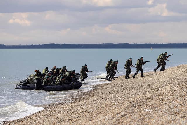 A photo issued by the Ministry of Defence (MOD) of Ukrainian marines being trained in the UK. PIC: LPhot Mark Johnson/UK MOD Crown copyright/PA Wire