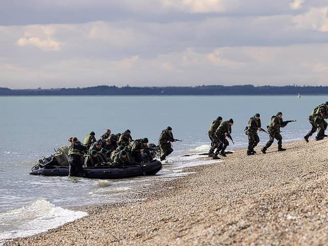 A photo issued by the Ministry of Defence (MOD) of Ukrainian marines being trained in the UK. PIC: LPhot Mark Johnson/UK MOD Crown copyright/PA Wire