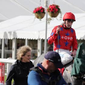 Silver grey: Jockey Oisin Orr and Station X after winning The Ladbrokes Ayr Silver Cup at Ayr Racecourse last month. Photo: Steve Welsh/PA Wire.