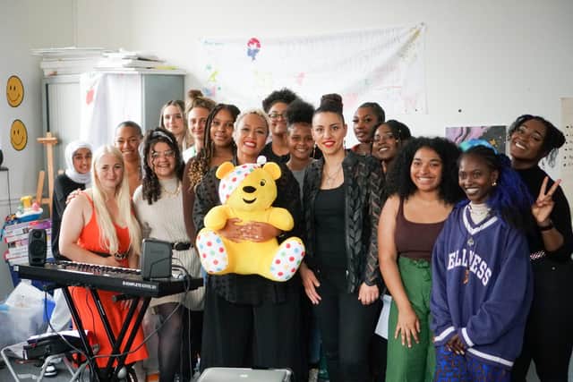 The Getaway Girls celebrating the new build by DIY SOS for Children in Need.