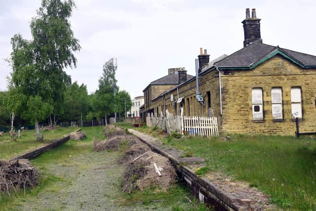 The remains of the Woodhead Line platforms and yard at Penistone Station