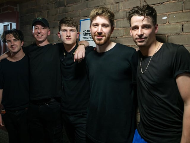 Andrew Cushin with his band. Picture: Scott Antcliffe