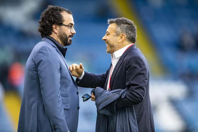 BACKERS: Leeds United director of football Victor Orta (left) and owner/chairman Andrea Radrizzani (right) both believe strongly in Jesse Marsch