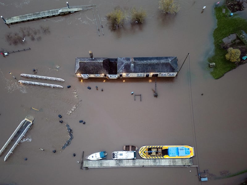 Flood water at Naburn Lock on the outskirts of York due to Storm Isha.
Picture: Danny Lawson/PA Wire