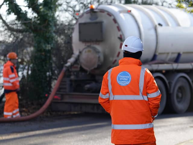 A tanker pumps out excess sewage from a sewage pumping station. PIC: Andrew Matthews/PA Wire
