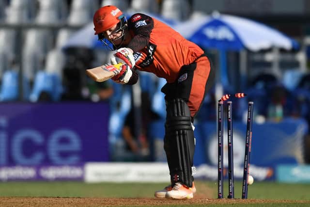Harry Brook had a disappointing IPL last time in the colours of Sunrisers Hyderabad but the Yorkshireman has still secured a £380,000 gig with Delhi Capitals. Photo by Indranil Mukherjee/AFP via Getty Images.