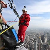 Katie Cross abseiled 900ft down the landmark Empire State Building in New York. (Photo by Roy Rochlin/Getty Images for Outward Bound)