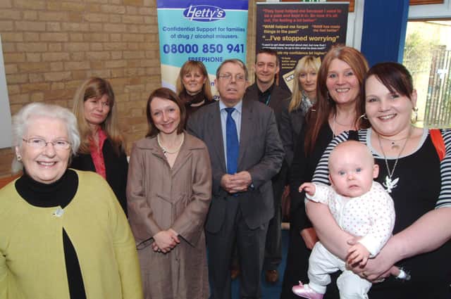 Pictured in 2009 at the Grandparents Raising Grandchildren Network event at Mansfield's Friends Meeting House. Pictured from the left are: Jean Stogdon, Chair and Founder of Grandparents Plus, Alison Blaxland Grandparents Plus, Sam Smethers, Chief Executive, Grandparents Plus, Kate Davies, Strategic Director for Safer Nottinghamshire Brug and Alcohol Action Team, Mansfield MP Alan Meale, Craig Knowles Hetty's Kinship Care Worker, Debbie Knowles Hetty's Team Manager, Grandparents voices, Grandmother Sherrie Paget and her daughter April Paget with her daughter 6 month old Carmella Paget.