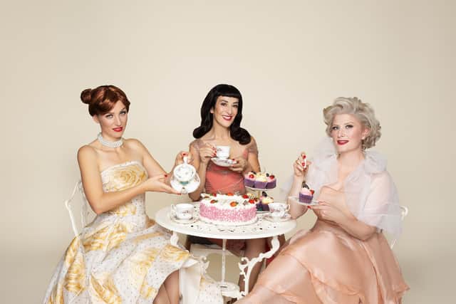 The Puppini Sisters: Rosanna Schura, Marcella Puppini and Kate Mullins.