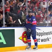 SECOND TIME: Liam Kirk celebrates putting Gb ahead against Denmark at Prague Arena on Friday, Picture courtesy of Dean Woolley.