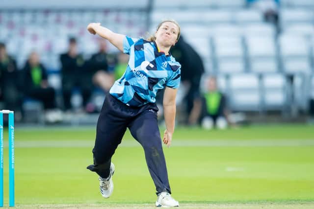 Grace Hall bowls during her debut season with the Northern Diamonds in 2023 (Picture: Allan McKenzie/SWPix.com)