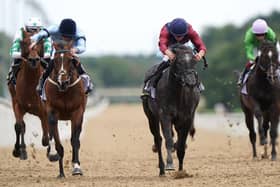 IN THE RUNNING: Spycatcher ridden by jockey Clifford Lee (second left) at last year's Jenningsbet Chipchase Stakes at Newcastle. Picture: Tim Goode/PA