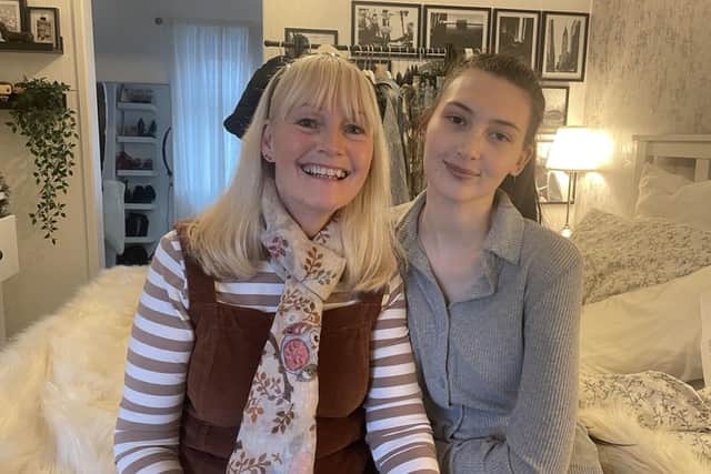 Sophie Bracken (Right) with her mother Rachel Clapham recovering at home.