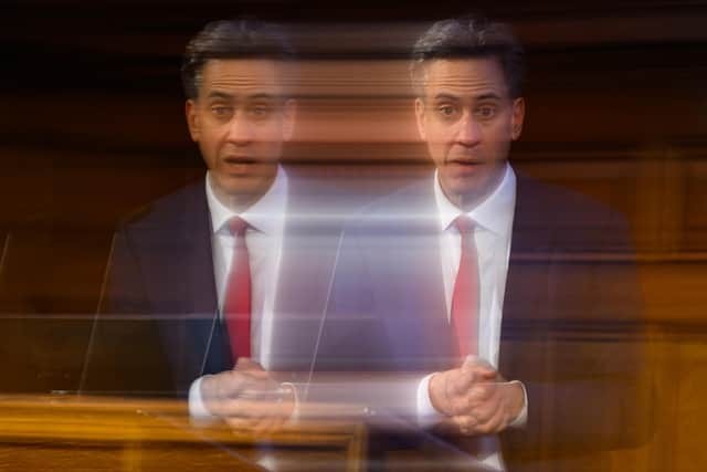 Secretary for Energy Security and Net Zero Ed Miliband addresses delegates at the Energy UK conference on October 14, 2025 in London, England.  (Photo by Leon Neal/Getty Images)