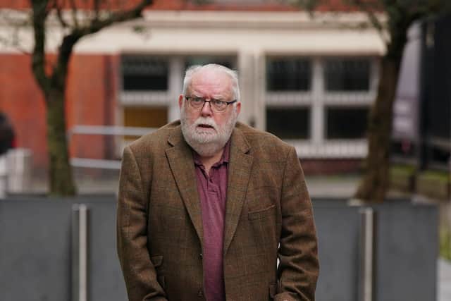 Former Co-op Bank boss Paul Flowers arrives at Manchester Magistrates' Court where he is accused of fraud by abusing his position. Photo credit: Peter Byrne/PA Wire