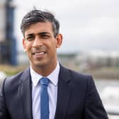 Prime Minister Rishi Sunak speaking to the media during his visit to Shell St Fergus Gas Plant in Peterhead, Aberdeenshire.