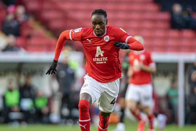 STAGGERED: Barnsley boss Michael Duff says Devante Cole was fouled inside the box for a blatant penalty that wasn't given. Picture: Tony Johnson