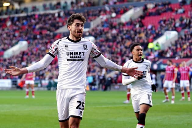 Middlesbrough's Matt Crooks celebrates scoring the equaliser in the 2-2 draw with Bristol City (Picture: PA)