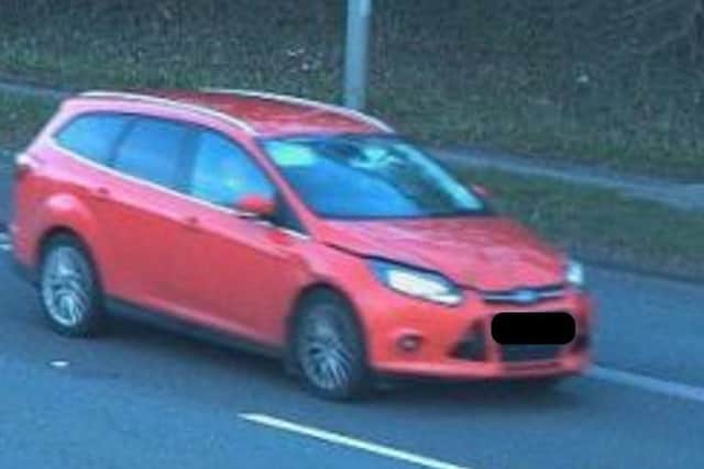 Damage to the Ford Focus after it hit the woman can clearly be seen in CCTV
