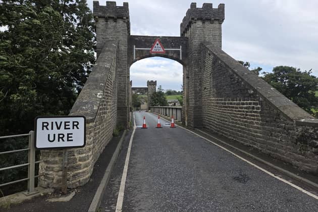 The road was closed after damage was caused to Middleham Bridge by a HGV