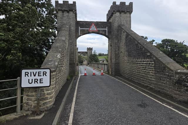 The road was closed after damage was caused to Middleham Bridge by a HGV