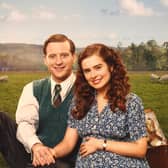 All Creatures Series 4: Nicholas Ralph (James Herriot) & Rachel Shenton (Helen Alderson) in the latest preview images (which clearly show a baby bump). Picture: Channel 5/Playground