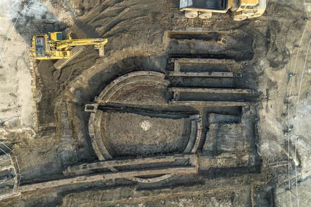 An aerial view of the turntable pit