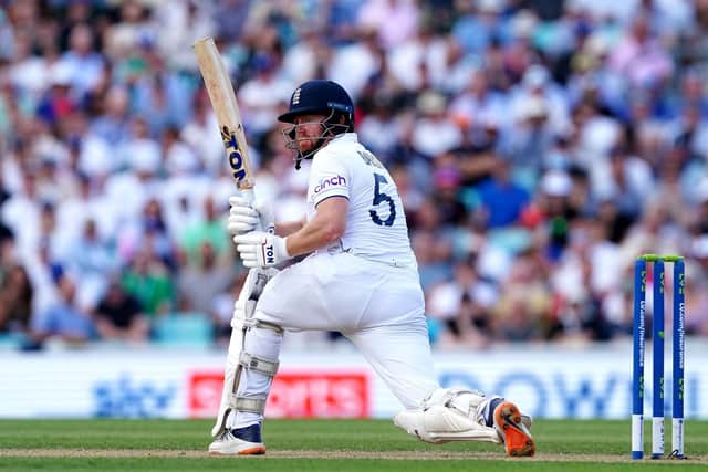 FEELING FINE: England's Jonny Bairstow during day three of the fifth LV= Insurance Ashes Series test match at The Kia Oval. Picture: Mike Egerton/PA