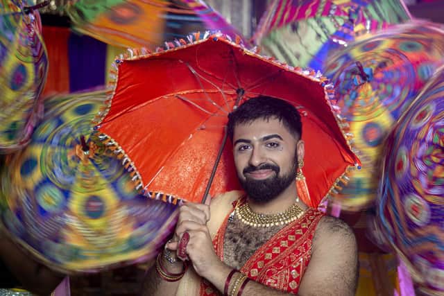 Vinay Jobanputra leads a song and dance routine as part of Bend it Like Bollywood, a film made by Clockwork Films for the BBC. Photo by Tim Smith.